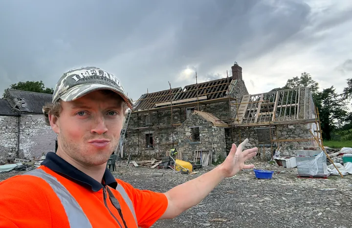 Cormac renovating the farmhouse